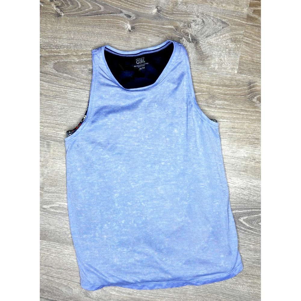 Athleta Girls Tank Top Blue Sleeveless with Inner Layer Racerback Sz XL‎ 14
